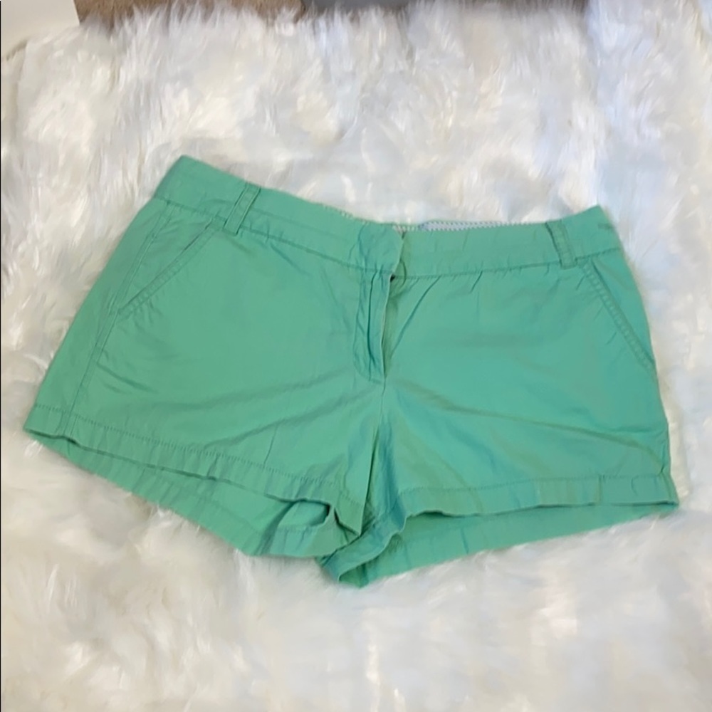 J. Crew Broken-In Chino Shorts 100% Cotton Grass Green Preppy Costal Women's 10 - Picture 2 of 6